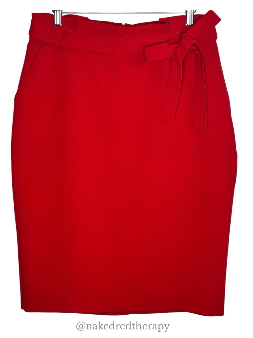 Banana Republic | Red Belted Tie-Waist Slim Fit Pencil Skirt | Women Size 6